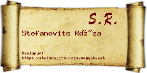 Stefanovits Róza névjegykártya