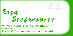 roza stefanovits business card